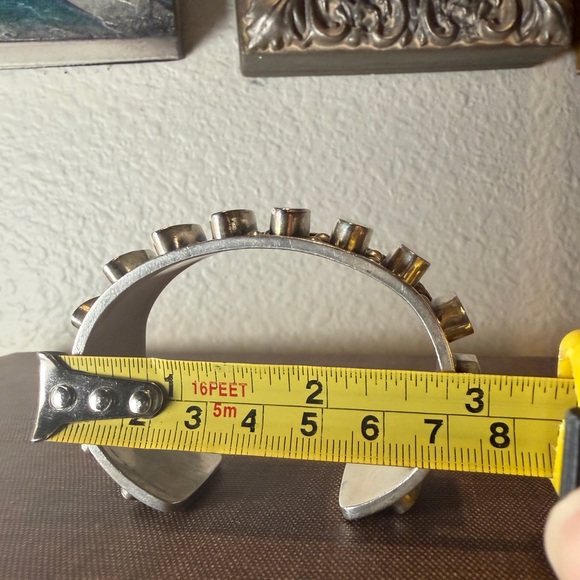 Vintage Taxco Mexico TB-95 .925 Sterling Silver Modernist Panel Cuff 55 grams - Picture 8 of 11